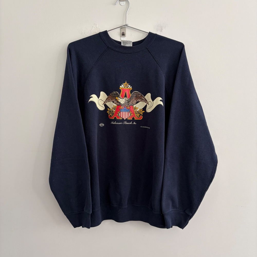 Vintage 1991 Anheuser-Busch Inc Navy Blue Tultex Sweatshirt XL